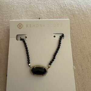 Kendra Scott Black Beaded Necklace with Gold Accents